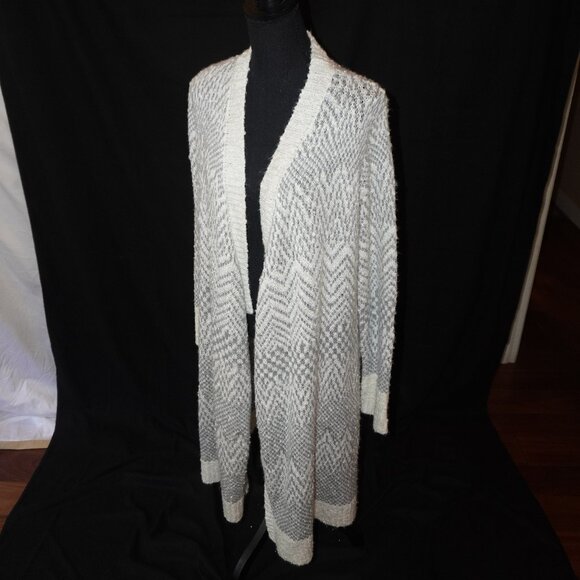 Torrid Long Chunky Open Cable Knit Open Duster Sweater Topper Long Ivory 12 Cozy - Picture 3 of 8